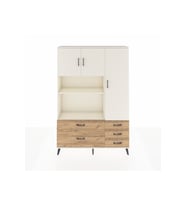 Arges Dolap 7 Raflı 5 Çekmeceli 3 Kapaklı 132x30x195 Aytaşı-Aytaşı/Çam