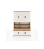 Arges Dolap 8 Raflı 2 Çekmeceli 6 Kapaklı 132x30x195 Çam-Aytaşı/Çam