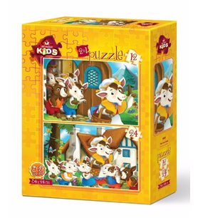 Art Puzzle 12+24 Parçalık Sevimli İnekler Çocuk Yapboz