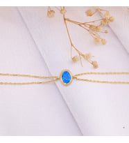 925 Ayar Gümüş Opal Taşlı Oval Bileklik