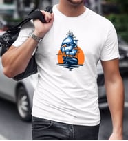 BK Gift Gemi Tasarımlı Beyaz T-Shirt-1