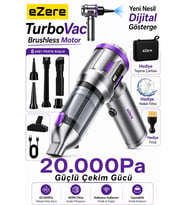 EZERE TurboVac 20000pa Güçlü Dijital Göstergeli Vakumlu Kablosuz Üflemeli Mini - SSSSSS3107-5