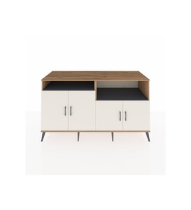 Kronos Konsol 4 Raflı 4 Kapaklı 176x59x99 Çam-Aytaşı/Antrasit