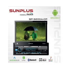 Sunplus Hıtech SP-9200A-CP Androıd Indash Teyp 7 Inç 4X55 Watt Bluetooth Mirrorlink Kumanda (Siyah)