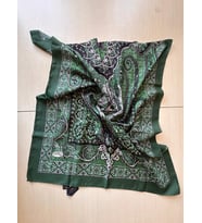 Miss İpek Life Zarif Paisley Desenli İpeksi Şal 70 x 180 (Yeşil-Siyah)