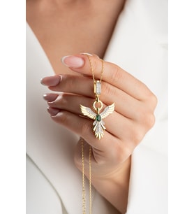 925 Ayar Gümüş Zümrüdüanka Kolye