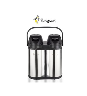 Penguen  termos  Png 1240 Xl  1,9+1,9= 3,8 Litre Çiftli Çelik Çay Termosu (Gümüş)
