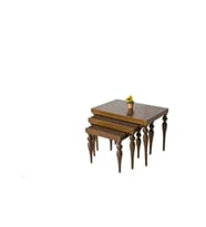 Zigon OSM 18531 ELİT Model Sehpa Parlak Ceviz Kayın torna RETRO Balon ayak Elyapı
