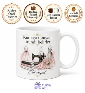 Moda Tasarım Temalı Kupa Bardak Trend Takipçisi Podyum Dikiş Hediye