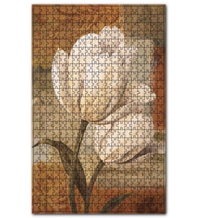 Cakapuzzle Beyaz Zambak Ahşap Zeminde Görseli Puzzle Yapboz MDF (Ahşap) (120 Parça)