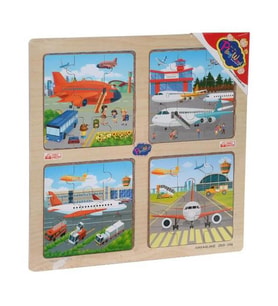 Playwood Ahşap Eğitici 4lü Puzzle Havaalanı Ony346