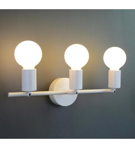 Rsylight Retro 3 Lü Beyaz Metal 180 Derece Mafsallı Dekoratif Rustik Tavan Duvar Aplik