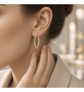 STİL İNCİSİ/XUPING JEWELRY ŞERİT ZİRKON TAŞLI KÜPE