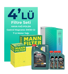 MANN Peugeot Boxer 2.2 Dizel Filtre Bakım Seti Castrol Motor Yağlı (2014-2016) 4 Lü