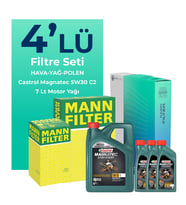 MANN Peugeot Boxer 2.2 Dizel Filtre Bakım Seti Castrol Motor Yağlı (2014-2016) 4 Lü