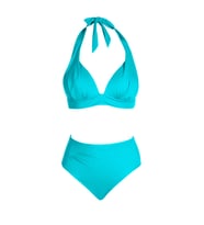 Beria Kadın Yarım Dolgulu Turkuaz Yüksek Bel Bikini Takımı