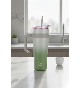 Bambum Horizon - Pipetli Termos Bardak Yeşil 1000ml
