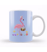 Pretty Easter Flamingo With Easter Basket Kupa Bardak Porselen