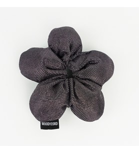 Woodycord El Yapımı Gümüş Pofuduk Scrunchie Topuz Tokası