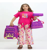 Lugmo Princess 3 Lü Ortaokul Çanta Seti İlkokul Çantası Komple Astarlı Mor