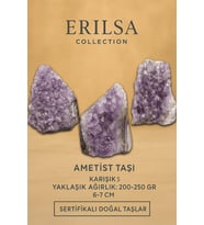 Sertifikalı Ametist Taşı Kütlesi 200-250 Gr – Doğal Ham Kristal Şifa Taşı Stresi Azalt Huzur Ver (Çok Renkli)