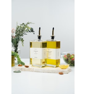 Çiftli 750ml Cam Yağdanlık Şişesi, Sızdırmaz, Şeffaf Mutfak Aksesuarı