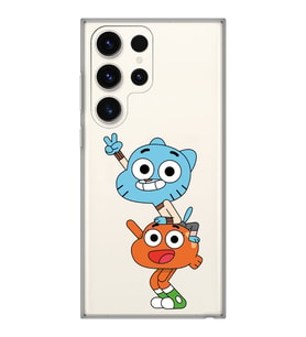 Samsung Galaxy S23 ULTRA Uyumlu Gumball & Darwin Tasarımlı Şeffaf Telefon Kılıfı