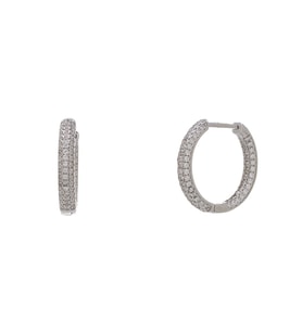 18 mm Halka Model-2 925 Ayar Gümüş Zirkon Taşlı Kadın Küpe