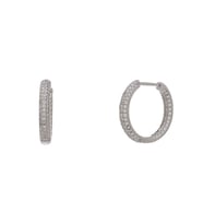 18 mm Halka Model-2 925 Ayar Gümüş Zirkon Taşlı Kadın Küpe