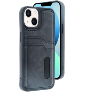 Mey İthalat® iPhone 15 Sara Kartvizitli Deri Kılıf - Siyah