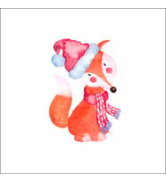 Yılbaşı Sevimli Tilki Sticker Duvar Sticker 30x15 CM