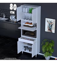 Eliusta Çağıl 80 cm Çok Amaçlı Fırın Dolabı - Mutfak Kiler Banyo Antre Hobi Dolabı 80x226x32 cm