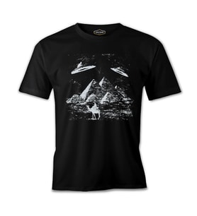 Egyptian Pyramids and Aliens Siyah Erkek Tshirt