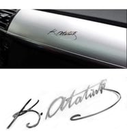 Atatürk Imzası Sticker Metalik Folyo 15CM ve 10 CM