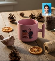 Kişiye Özel Karikatürlü Babaya Hediye Daddy Cool T Pastel Kupa Babalar Günü Hediyesi