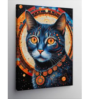 Kanvas Tablo Astrolojik Kedi Portresi