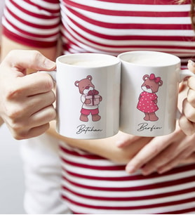 BK Gift Kişiye Özel Sevgililer Temalı 2’li Beyaz Kupa Bardak, Sevgililer Günü Hediyesi, Sevgiliye Hediye, Ev Hediyesi-9