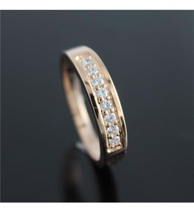 7 Taşlı Zirkon Pırlanta Platin Kaplama Yüzük Rose Gold