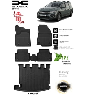 Dacia Jogger 2025 Araca Özel 3D Paspas Ve 3D Bagaj Havuzu