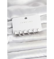 Pirinç Gümüş Renk Zirkon Taşlı Kadın Küpe Seti Tj-Bkp11785
