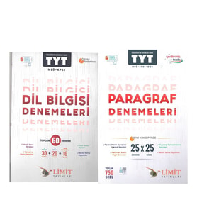 Limit Yayınları TYT Paragraf ve Dil Bilgisi Deneme Seti 2 Kitap