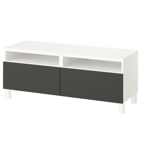 TV Sehpası, Beyaz-Koyu Gri, 120x42x48 cm