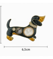 Altın Kaplama Sosis Köpek Tasarımlı Mıknatıslı Broş