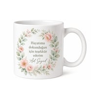 Teşekkür Hediyesi Kişiye Özel Mesajlı Baskılı Kupa Bardak Anlamlı Hediye