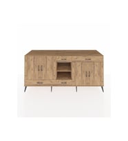Kronos Konsol 5 Raflı 4 Çekmeceli 4 Kapaklı 220x59x99 Çam-Çam/Çam