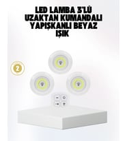 Kablosuz Gün Işığı 3’lü Led Spot Lamba Kumandalı