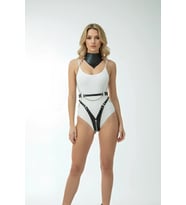 Mulvxbrf Brf02 Siyah Harness Takım Zincir Detaylı Fermuarlı Vücut Kemeri - Brf1329 (Mulvix)