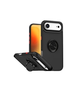 iPhone 17 Air Montreal Yüzüklü Silikon Kapak - Siyah