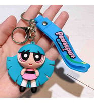 Powerpuff Girls Kızları Silikon Anahtarlık Mega Boy Çizgi Film Kahramanları Tatlı Oyuncak Şirin Aksesuar Araba Çanta Süsü Biblo Dekoratif Hediyelik Eşya