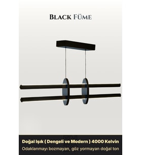 Halo Füme Lineer LED Sarkıt Avize – Kumandalı Dim Edilebilir – Yukarı & Aşağı Işık